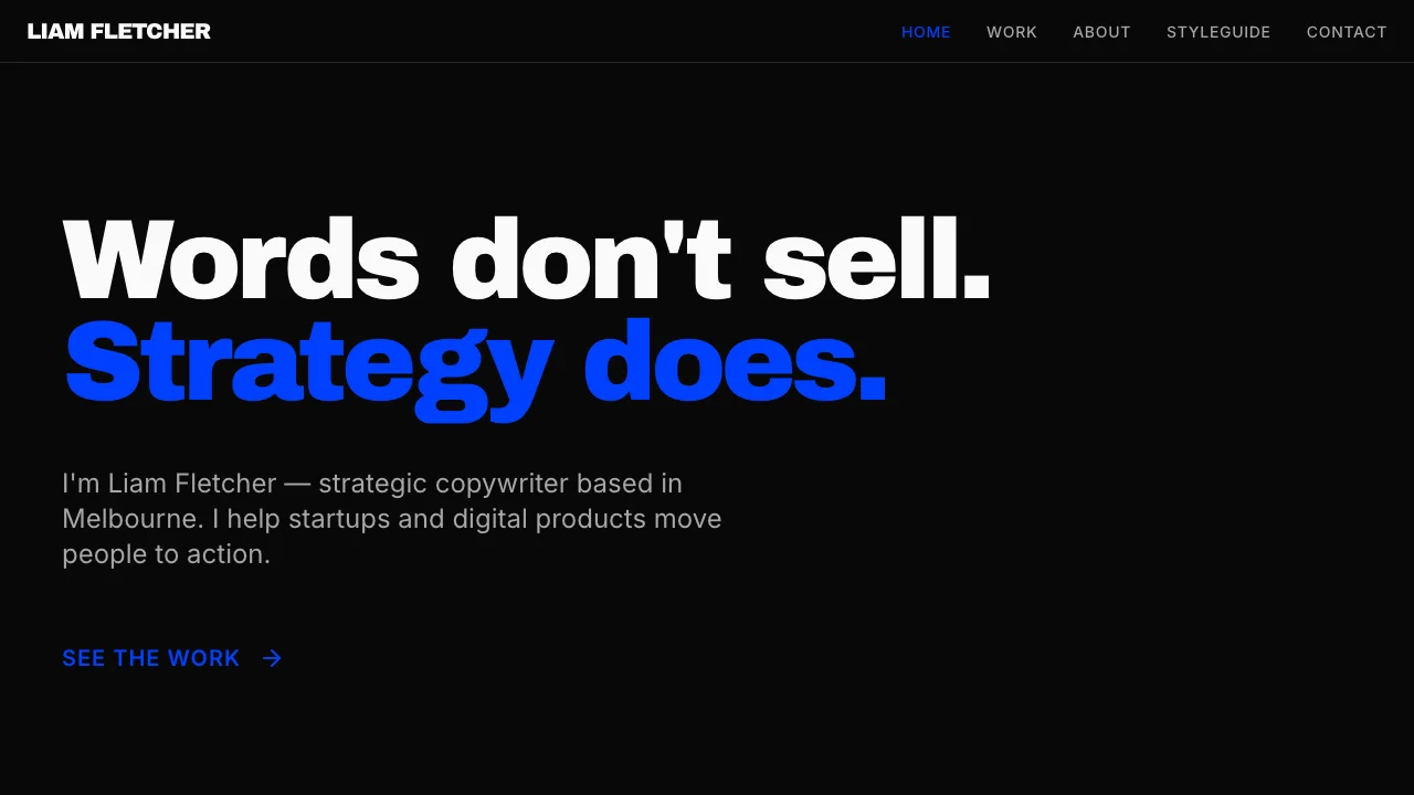 Loading preview of Inkwell - Brutalist Copywriter Portfolio